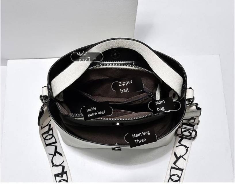 Womens Bucket Bag Adjustable Shoulder Strap Fashion Handbag with Square Buckle
